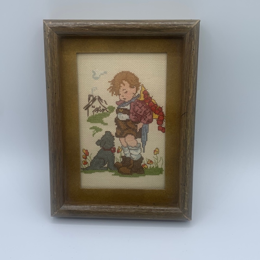 M.I. Hummel Not For You Matted Cross Stitch Picture
